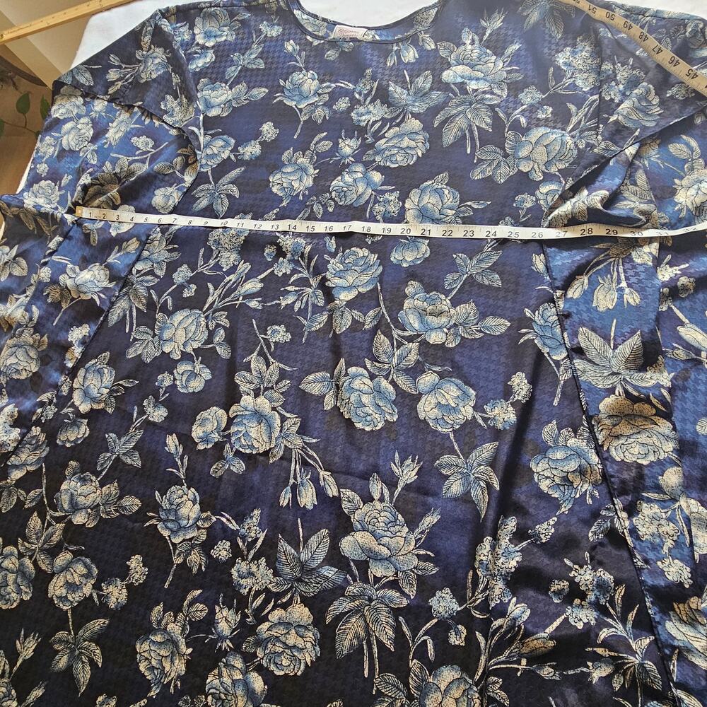 Vintage California Dynasty Women's Full length Kaftan Kimono, Blue, One Size - Picture 8 of 13